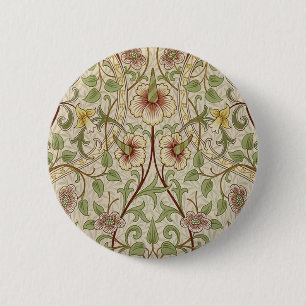 William Morris Daffodil Classic Flower Wallpaper 6 Cm Round Badge
