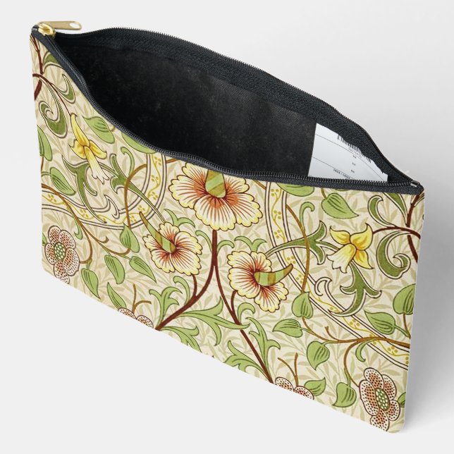 William Morris Daffodil Classic Flower Wallpaper Accessory Pouch (Open)