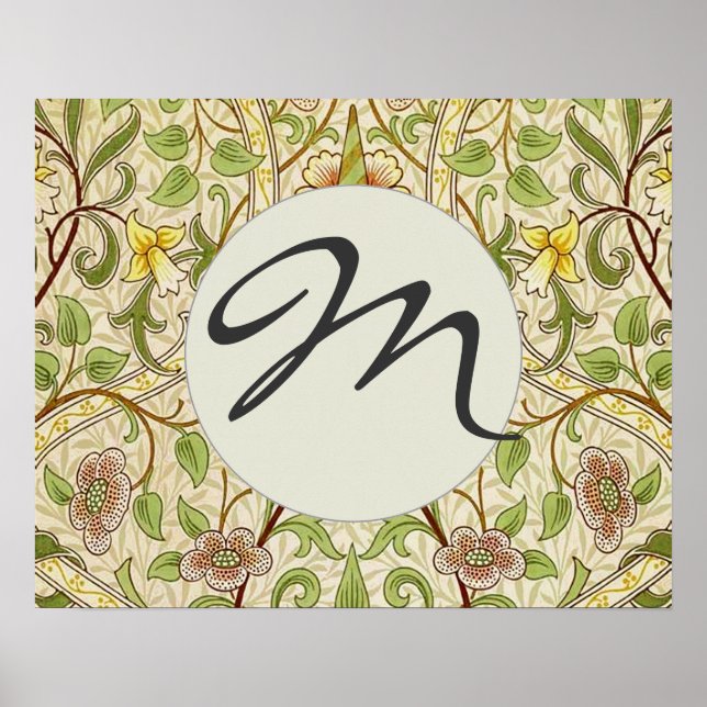 William Morris Daffodil Classic Flower Wallpaper Poster (Front)