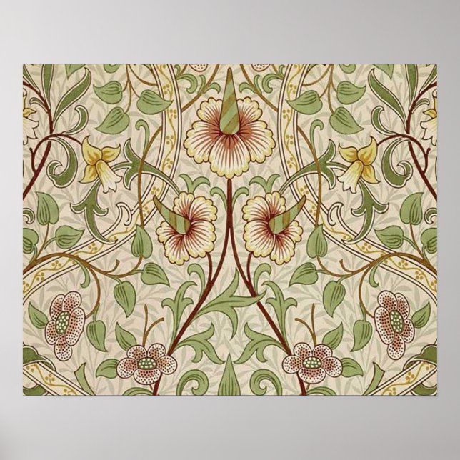 William Morris Daffodil Classic Flower Wallpaper Poster (Front)