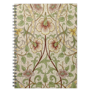 William Morris Daffodil Classic Flower Wallpaper Spiral Notebook