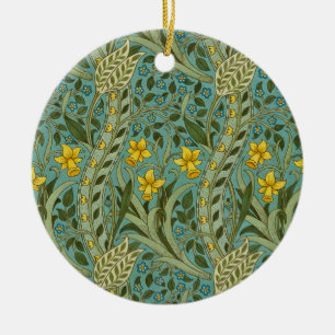 William Morris Daffodil Floral Pattern Classic Ceramic Tree Decoration