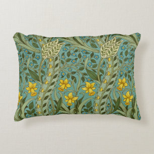 William Morris Daffodil Floral Pattern Classic Decorative Cushion