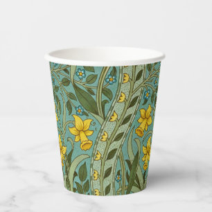 William Morris Daffodil Floral Pattern Classic Paper Cups