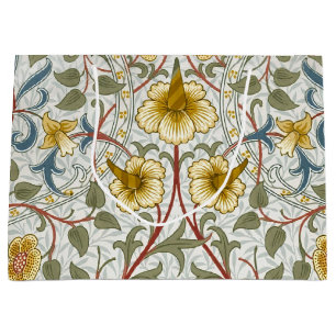 William Morris Daffodil Floral Pattern Large Gift Bag
