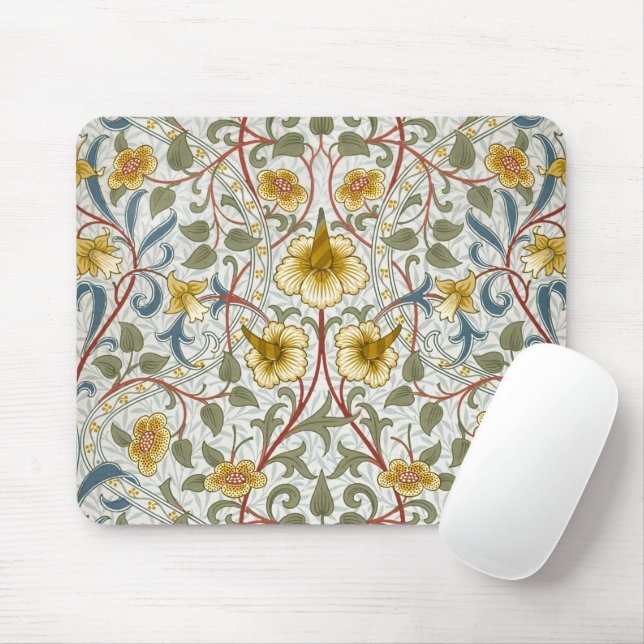 William Morris Daffodil Floral Pattern Mouse Pad (With Mouse)