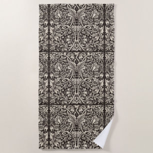 William Morris Daffodil Floral Wallpaper Beach Towel