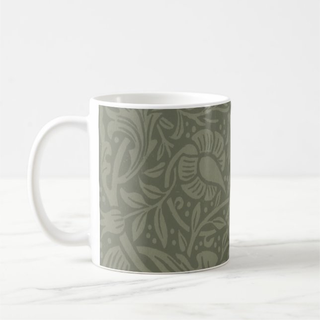 William Morris Daffodil Floral Wallpaper Coffee Mug (Left)