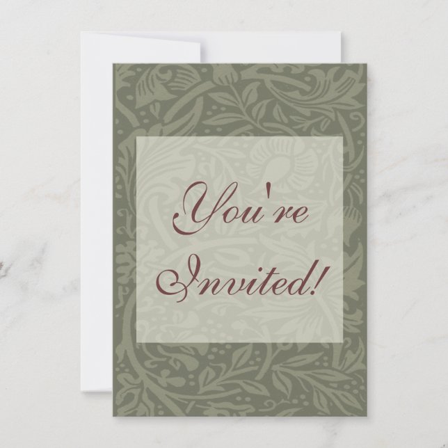 William Morris Daffodil Floral Wallpaper Invitation (Front)