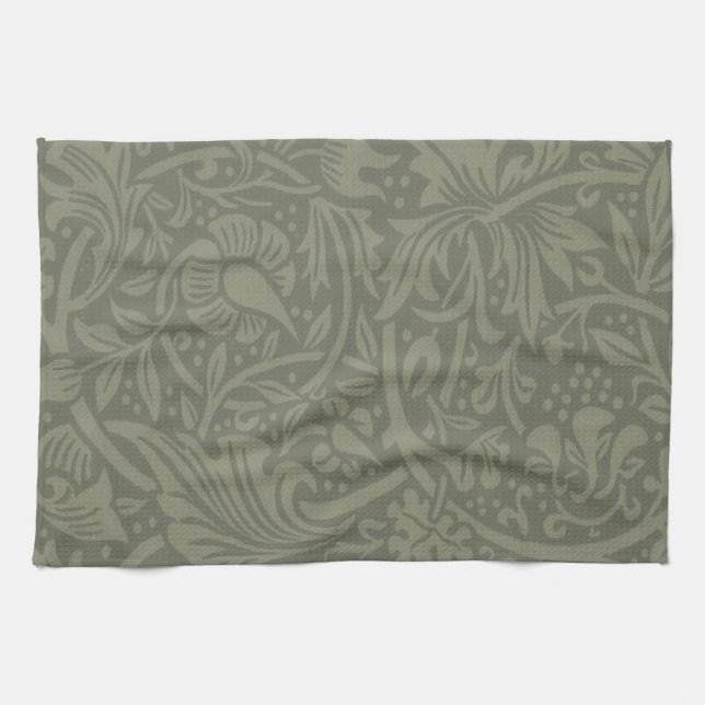 William Morris Daffodil Floral Wallpaper Tea Towel (Horizontal)