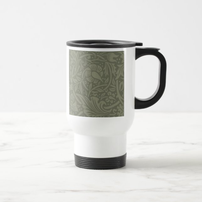William Morris Daffodil Floral Wallpaper Travel Mug (Right)