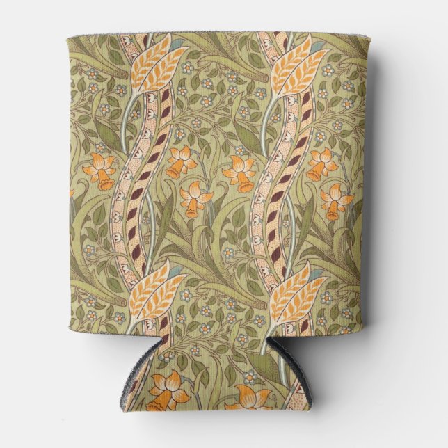 William Morris Daffodil Garden Flower Classic Bota Can Cooler (Front)
