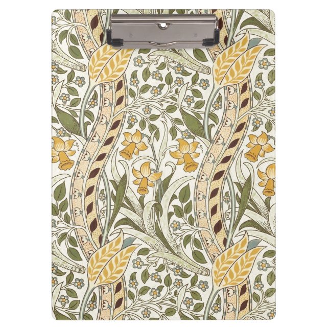 William Morris Daffodil Garden Flower Classic Bota Clipboard (Front)
