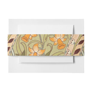 William Morris Daffodil Garden Flower Classic Bota Invitation Belly Band