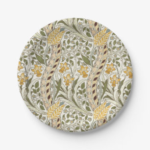William Morris Daffodil Garden Flower Classic Bota Paper Plate