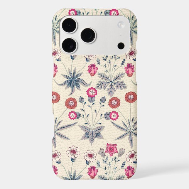William Morris Daisy Floral Pattern Red Orange (Back)
