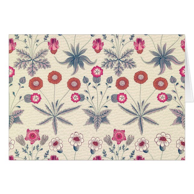 William Morris Daisy Floral Pattern Red Orange (Front Horizontal)