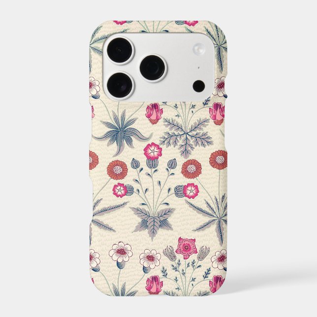 William Morris Daisy Floral Pattern Red Orange (Back)