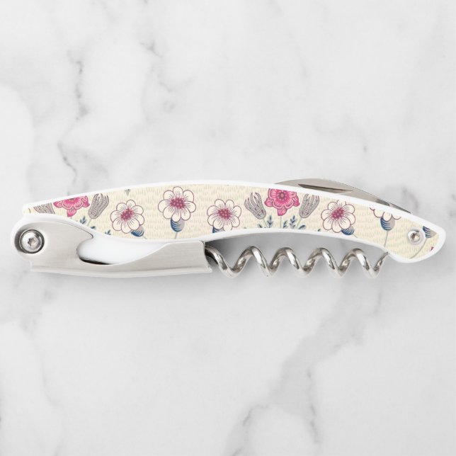 William Morris Daisy Floral Pattern Red Orange Corkscrew (Front)