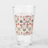 William Morris Daisy Floral Pattern Red Orange