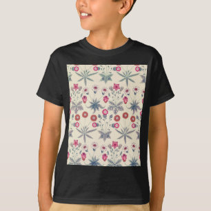 William Morris Daisy Floral Pattern Red Orange T-Shirt
