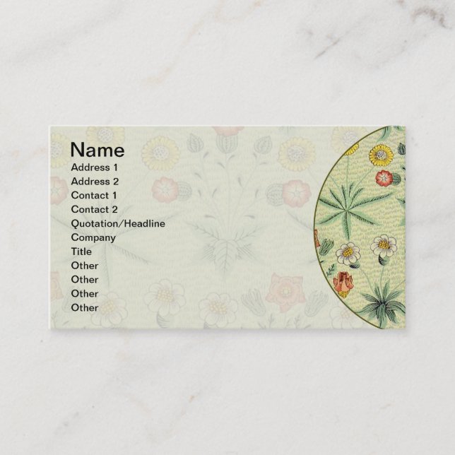 William Morris Daisy Floral Wallpaper Pattern Business Card (Front)