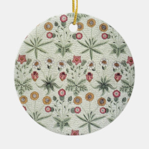 William Morris Daisy Floral Wallpaper Pattern Ceramic Tree Decoration