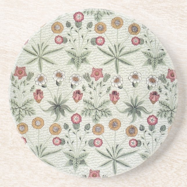 William Morris Daisy Floral Wallpaper Pattern Coaster (Front)