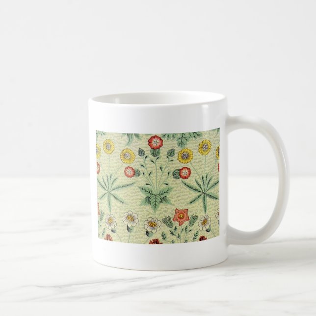 William Morris Daisy Floral Wallpaper Pattern Coffee Mug (Right)
