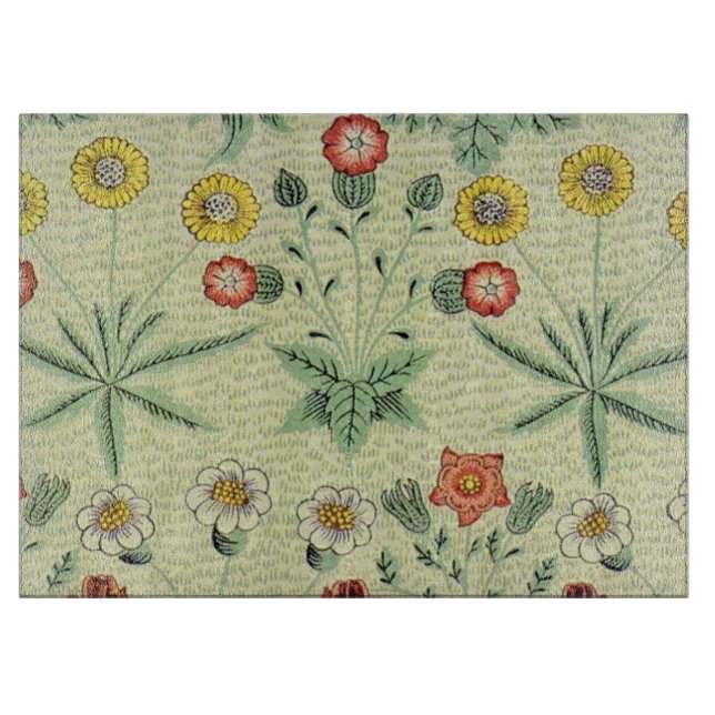 William Morris Daisy Floral Wallpaper Pattern Cutting Board (Front)