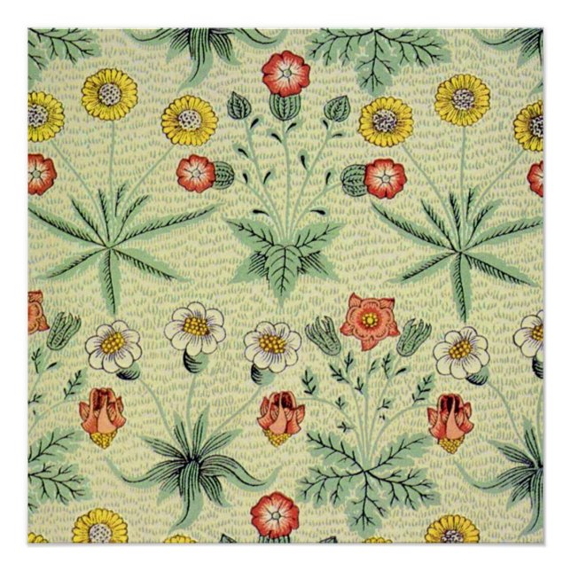 William Morris Daisy Floral Wallpaper Pattern Poster (Front)