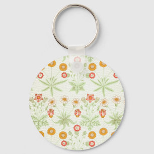 William Morris Daisy Vintage Botanical Pattern Key Ring