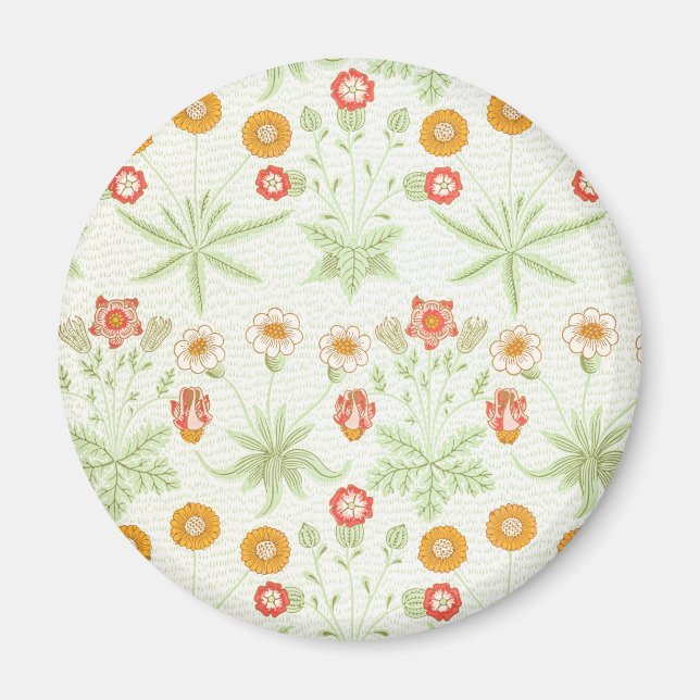 William Morris Daisy Vintage Botanical Pattern Magnet (Front)