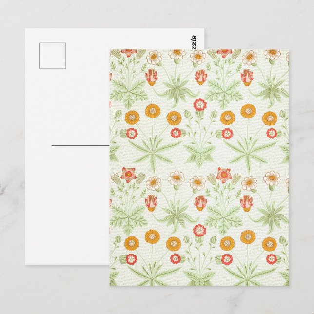 William Morris Daisy Vintage Botanical Pattern Postcard (Front/Back)