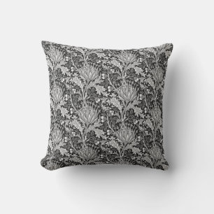 William Morris Damask, Dark Grey Cushion