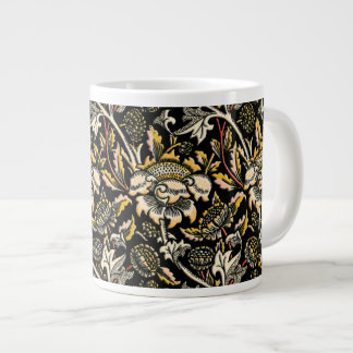 William Morris dark floral arabesque Large Coffee Mug