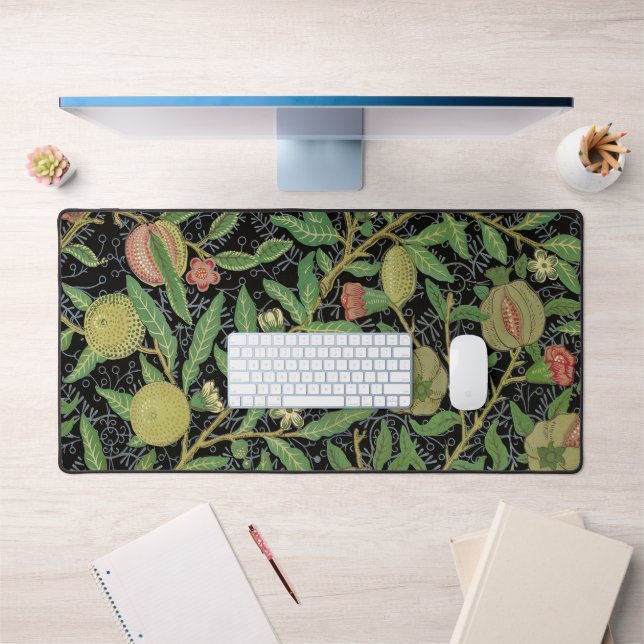 William Morris Dark Pomegranate Fruit Pattern Desk Mat (Office 1)