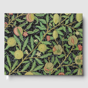 William Morris Dark Pomegranate Fruit Pattern Guest Book
