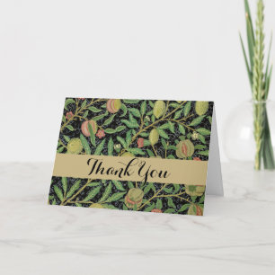 William Morris Dark Pomegranate Fruit Pattern Thank You Card