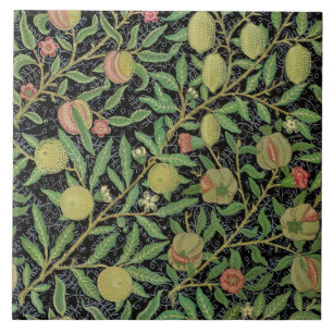 William Morris Dark Pomegranate Fruit Pattern Tile