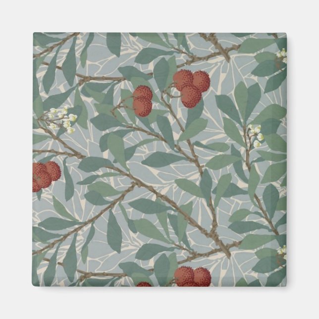 William Morris Decorative Art Arbutus Pattern Magnet (Front)