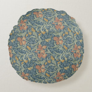 William Morris Decorative Art Iris Pattern Round Cushion