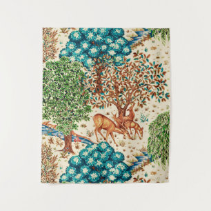 William Morris Deer by a Brook Beige Tapestry