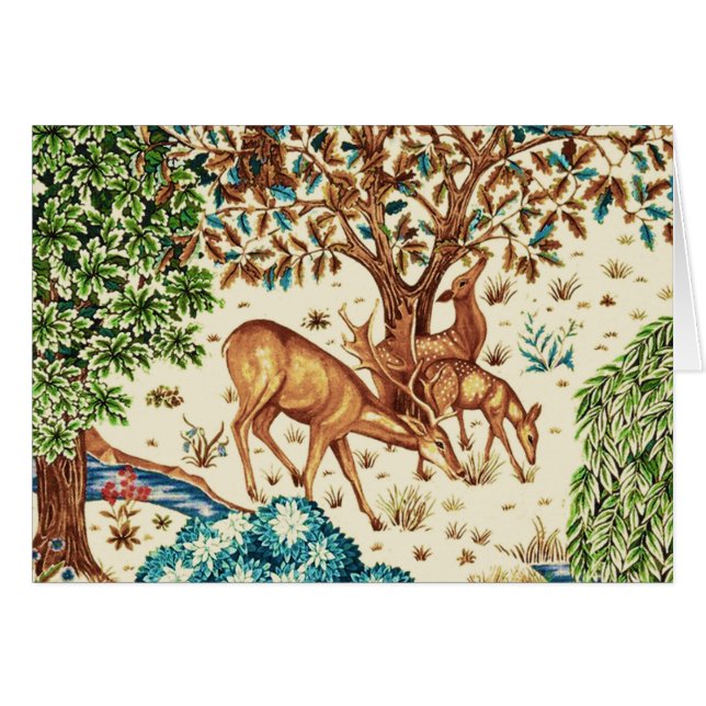 William Morris Deer by a Brook Tapestry Beige (Front Horizontal)