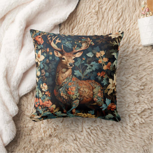 William Morris Deer Throw Pillow
