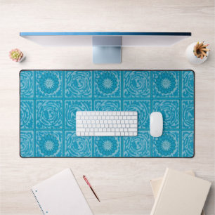 William Morris Diaper Blue Vintage Tile Pattern Desk Mat