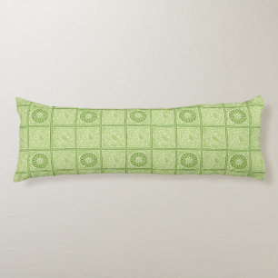 William Morris Diaper Green Tile Pattern Body Cushion