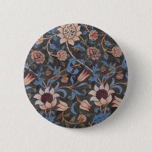 William Morris Evenlode Pattern: Vintage Moody 6 Cm Round Badge