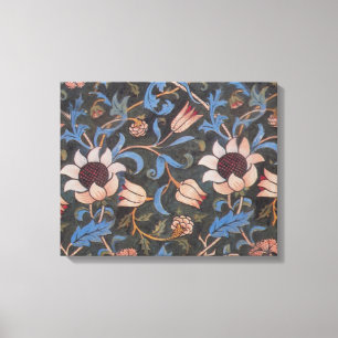 William Morris Evenlode Pattern: Vintage Moody Canvas Print