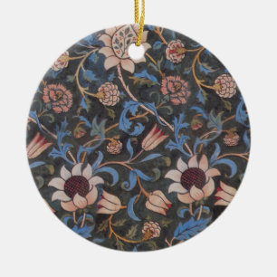 William Morris Evenlode Pattern: Vintage Moody Ceramic Tree Decoration